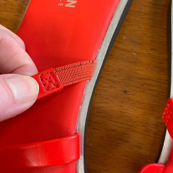 Women's Red Strappy Sandals - Picture 6 of 11